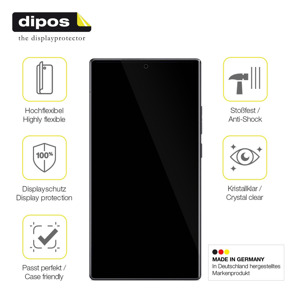 2x Screen Protector for Nubia Z80 Ultra Protective Film covers 100% dipos Flex