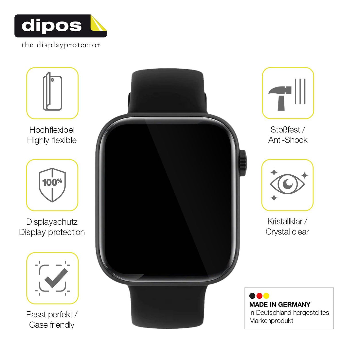 3x Screen Protector for Fireboltt Ring 3 Protective Film covers 100% dipos Flex