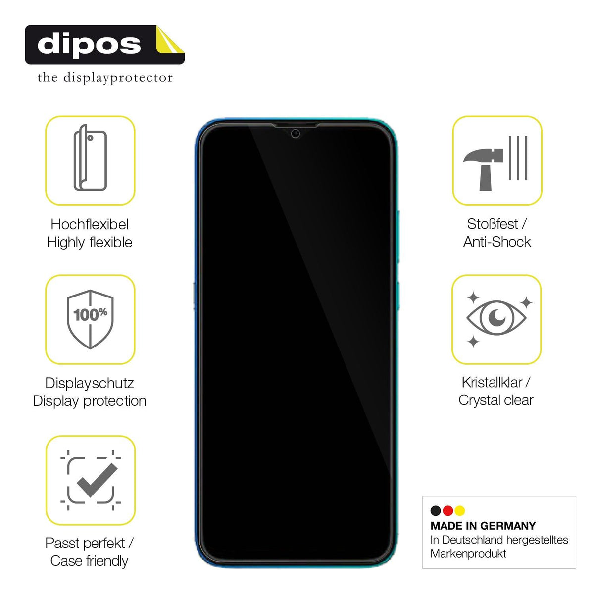 2x Full Cover Screen Protector for Hisense E60 Lite – Covers Curved Edges | dipos
