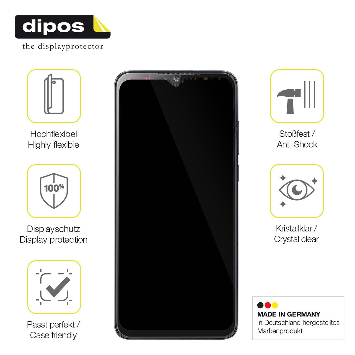 3x Screen Protector for Lava X2 Protective Film covers 100% dipos Flex