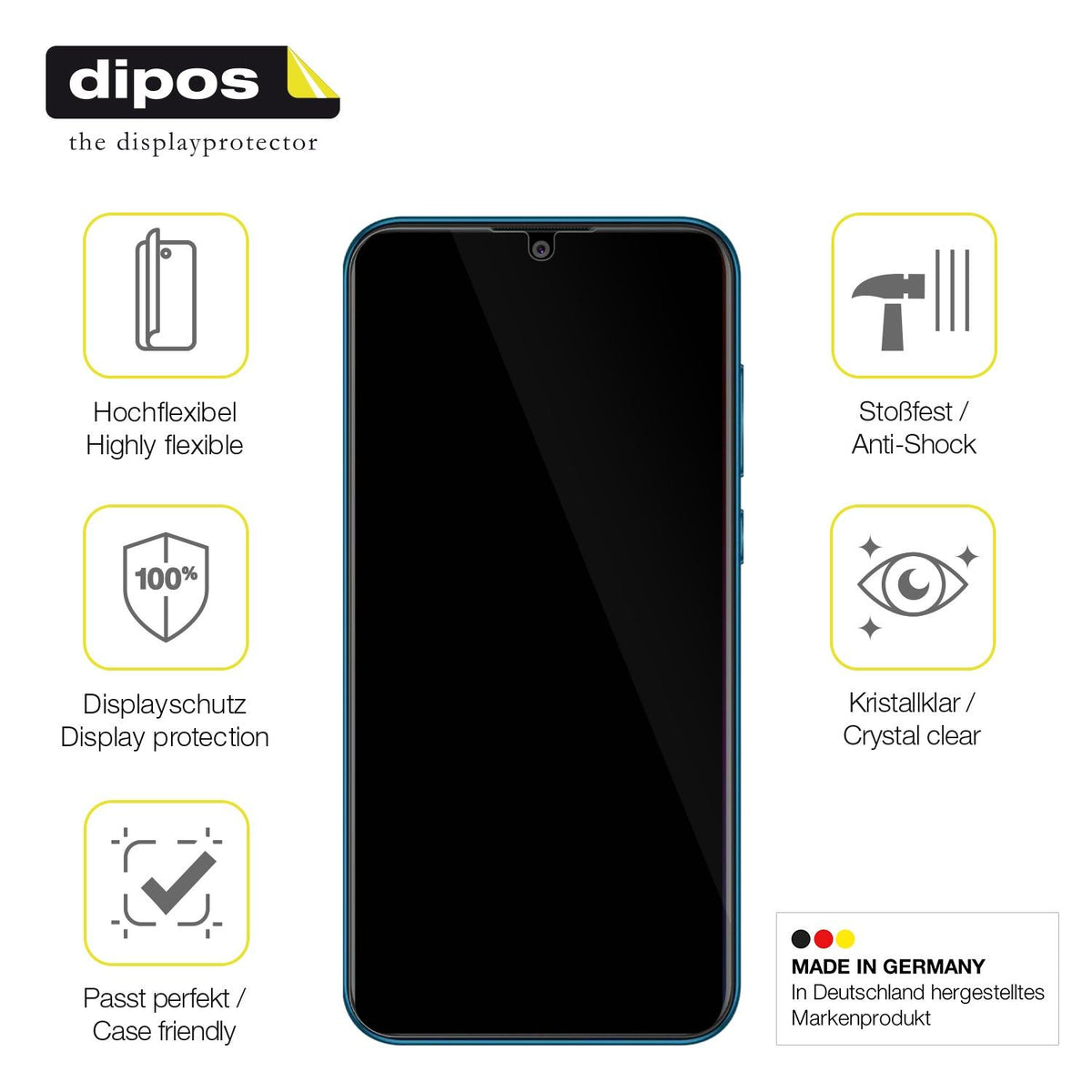 3x Screen Protector for Coolpad Cool 5 Protective Film covers 100% dipos Flex