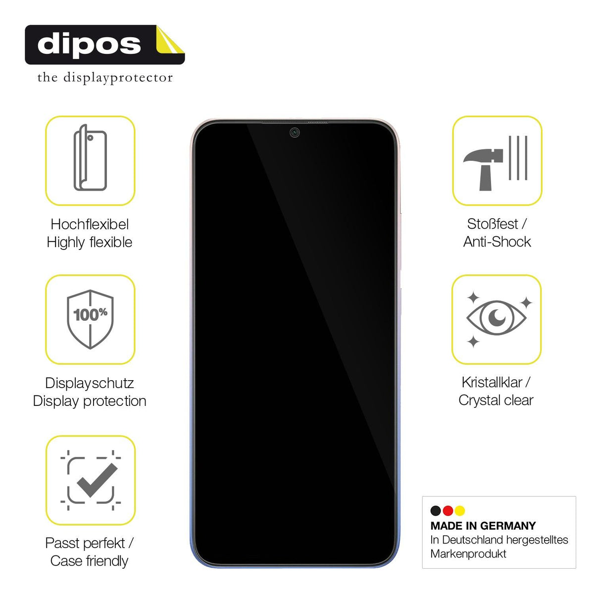 3x Screen Protector for Xiaomi Redmi 9 Activ Protective Film covers 100% dipos