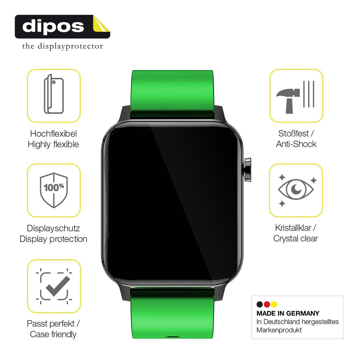 3x Screen Protector for Judneer 1,4 inch Smartwatch Protective Film covers 100%