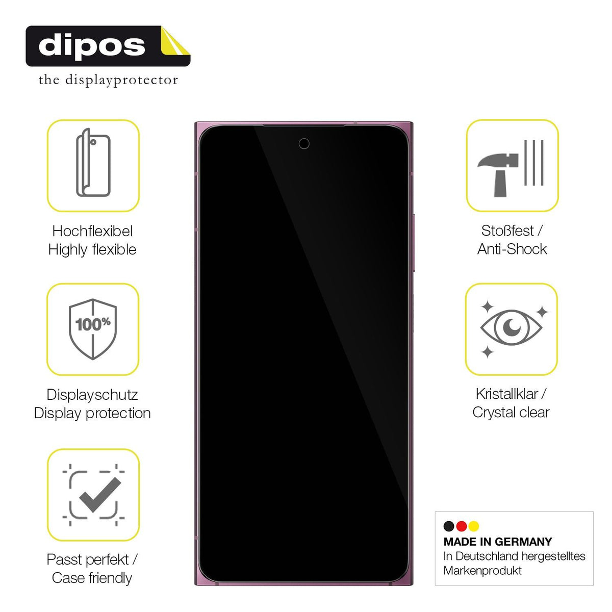 2x Screen Protector for HMD Skyline Protective Film covers 100% dipos Flex