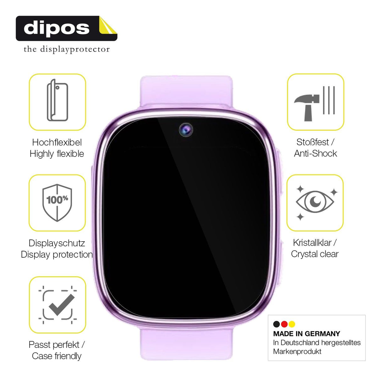2x Screen Protector for Alutoria X63 Protective Film covers 100% dipos Flex