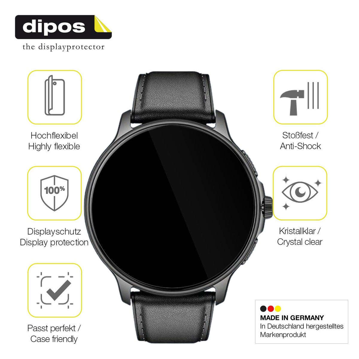 2x Screen Protector for Smartwatch 28.5mm durchmesser Protective Film covers