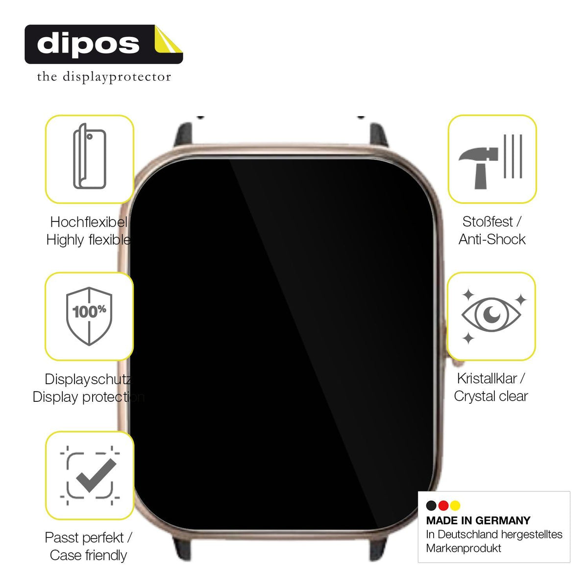 2x Screen Protector for Banlvs T6 1.83 Zoll Protective Film covers 100% dipos