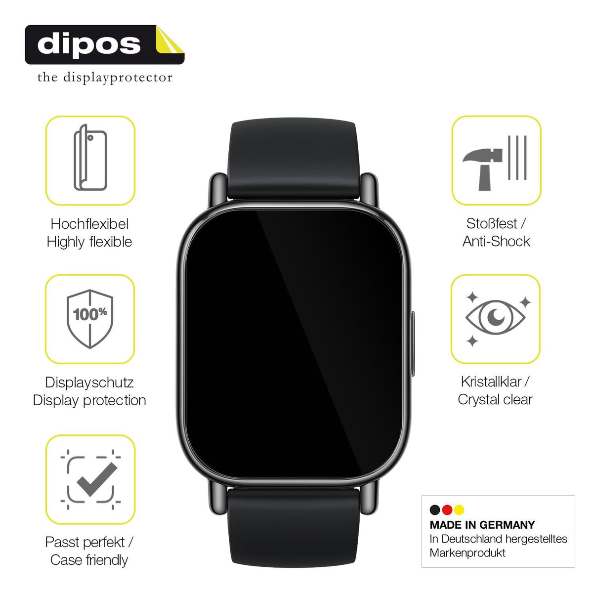 2x Screen Protector for Xiaomi Redmi Watch 5 Active Protective Film covers 100%