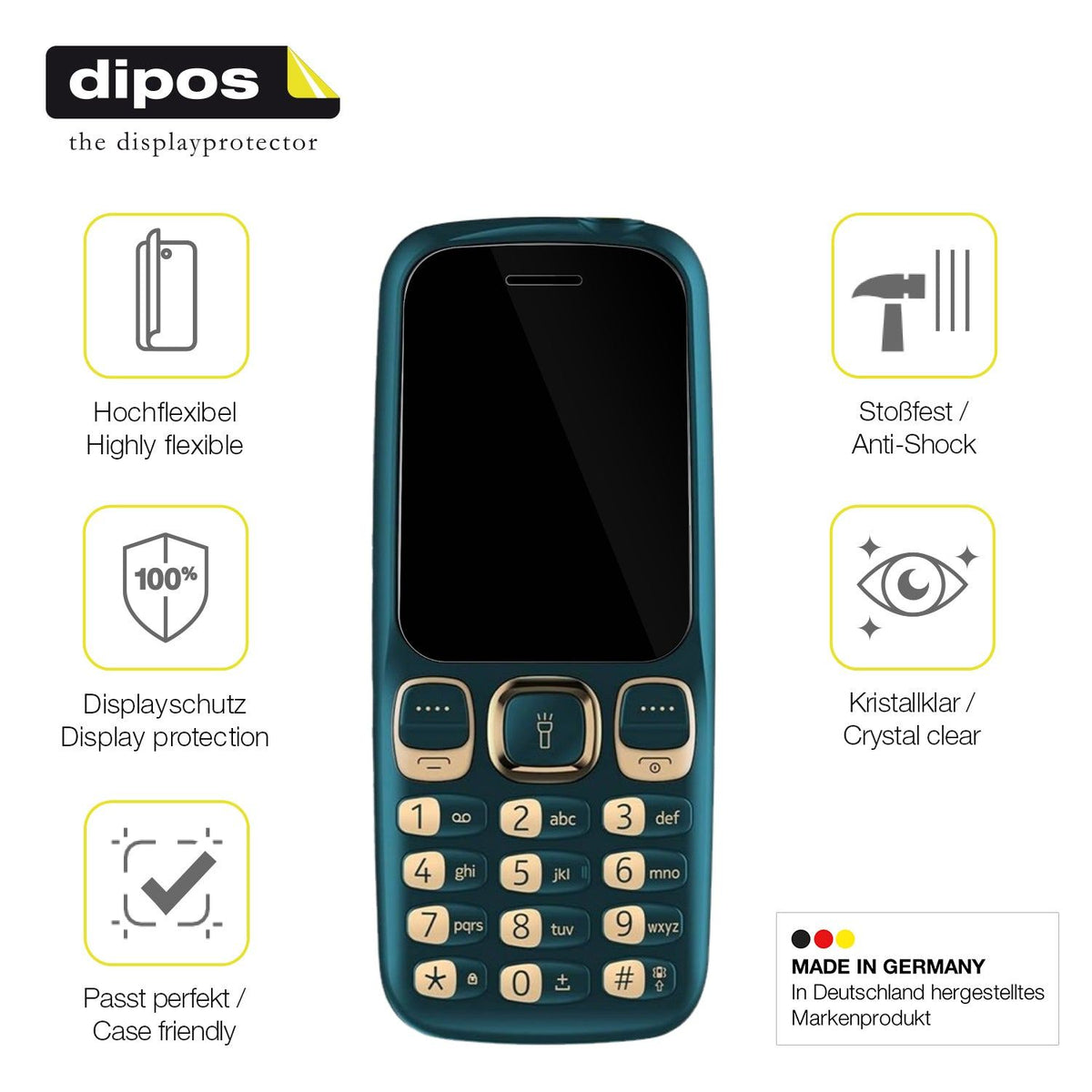 2x Screen Protector for Cellecor R4 Protective Film covers 100% dipos Flex