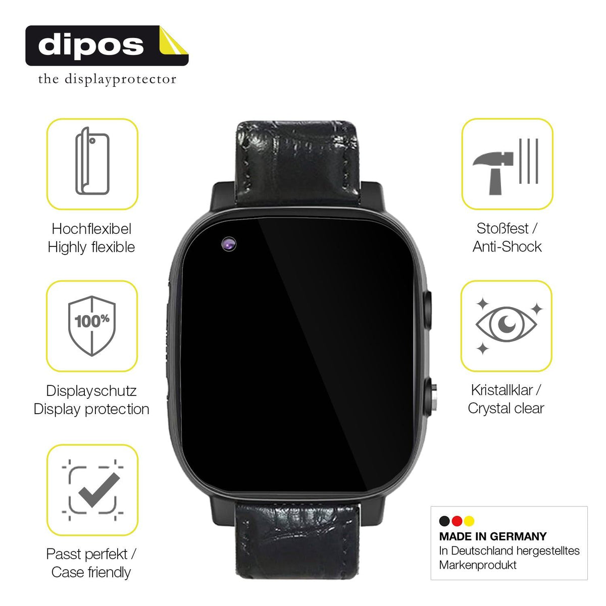 2x Screen Protector for Weyot Notruf Smartwatch Protective Film covers 100%