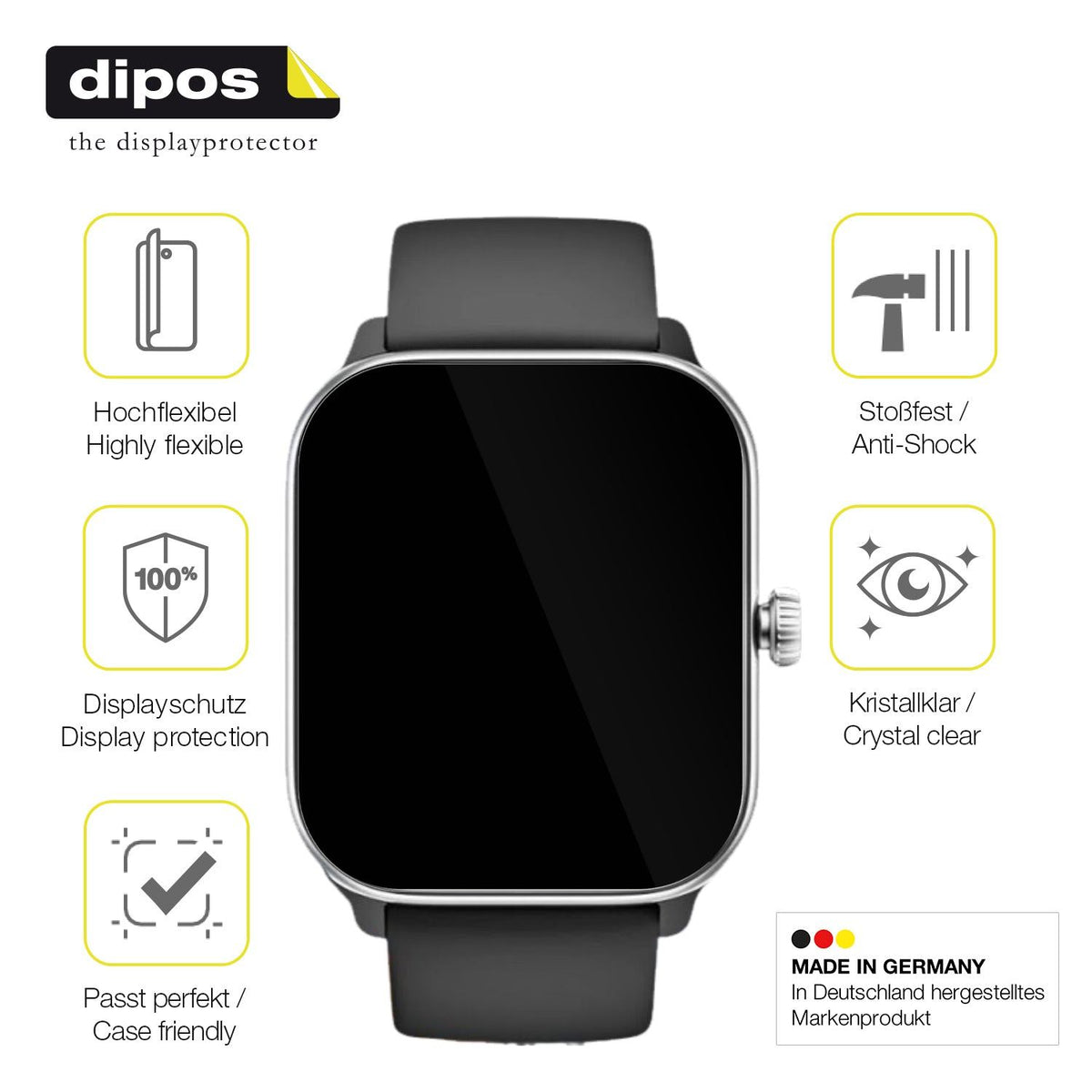2x Screen Protector for Beafon 102 Smartwatch 1.83 Zoll Protective Film covers