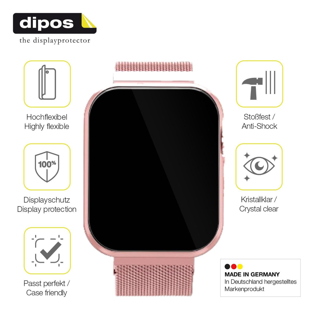 2x Screen Protector for Banlvs Smartwatch 1.83 Zoll Protective Film covers 100%