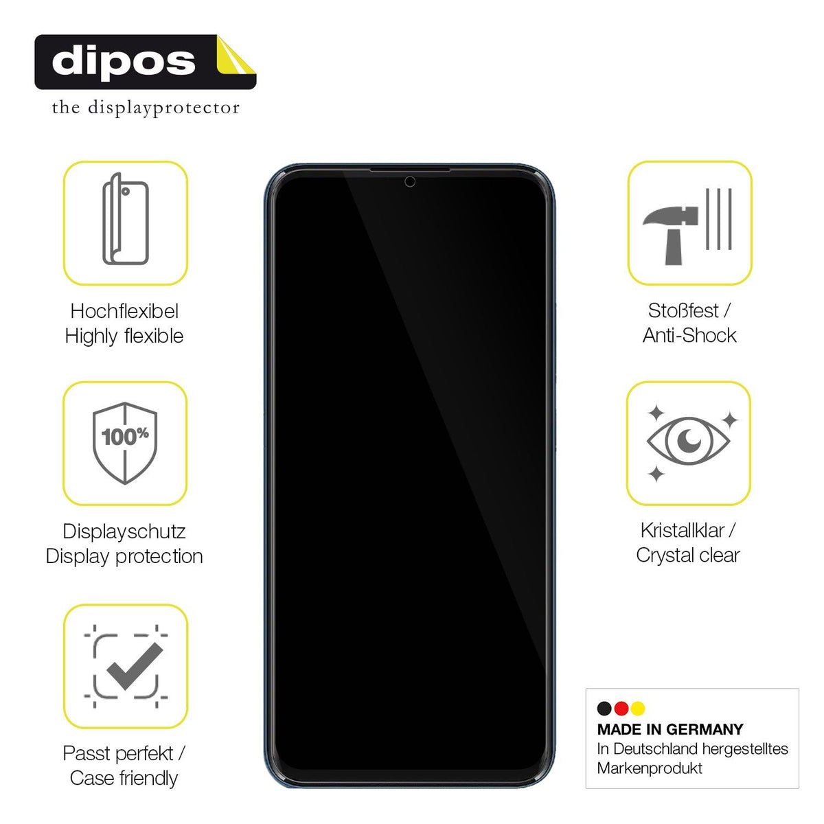 2x Screen Protector for Mobicel RX17 Protective Film covers 100% dipos Flex