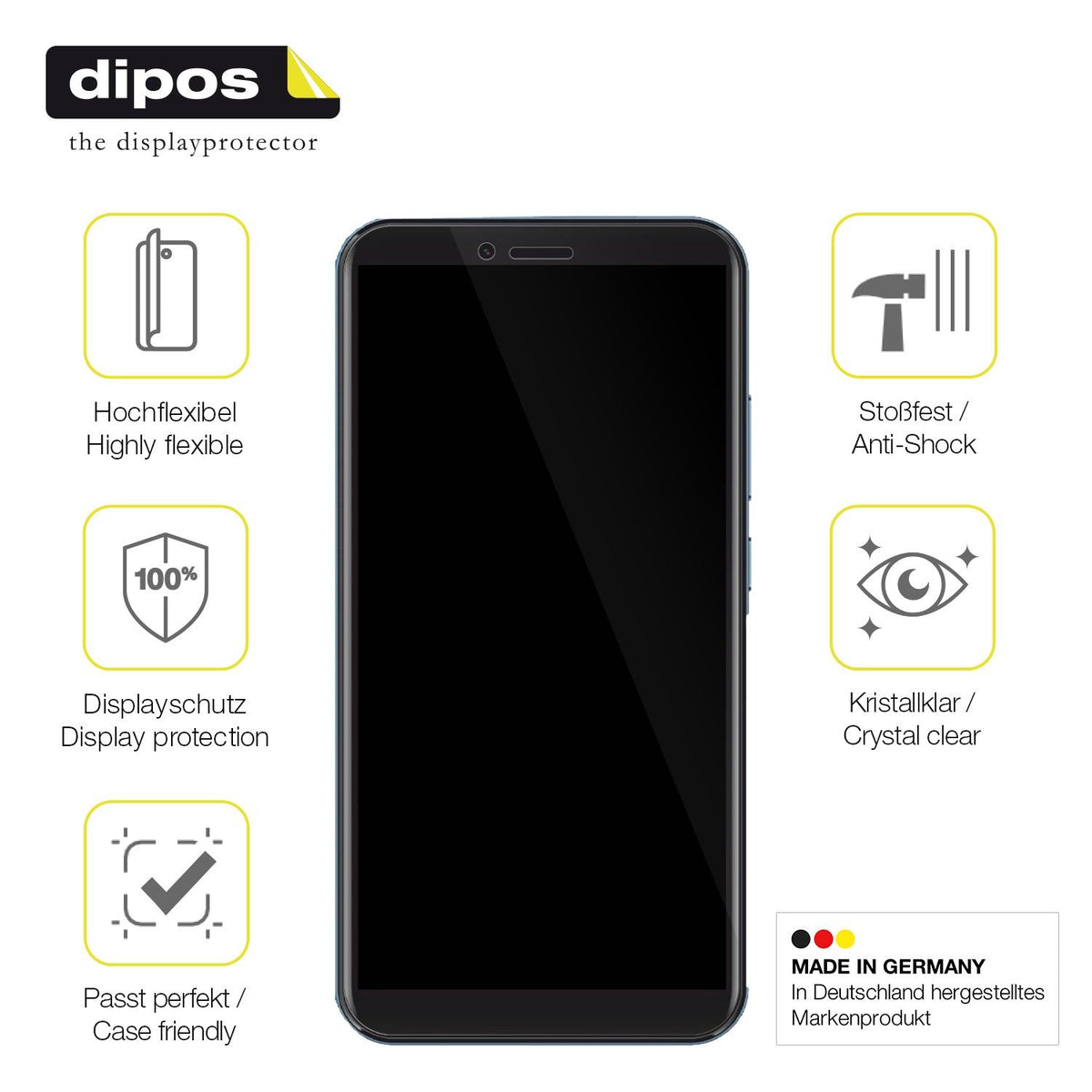 2x Screen Protector for Mobicel PX9 Protective Film covers 100% dipos Flex