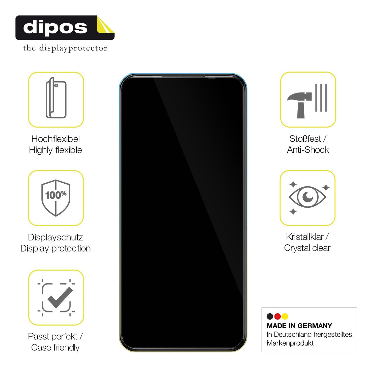 2x Screen Protector for Mobicel X9 Protective Film covers 100% dipos Flex
