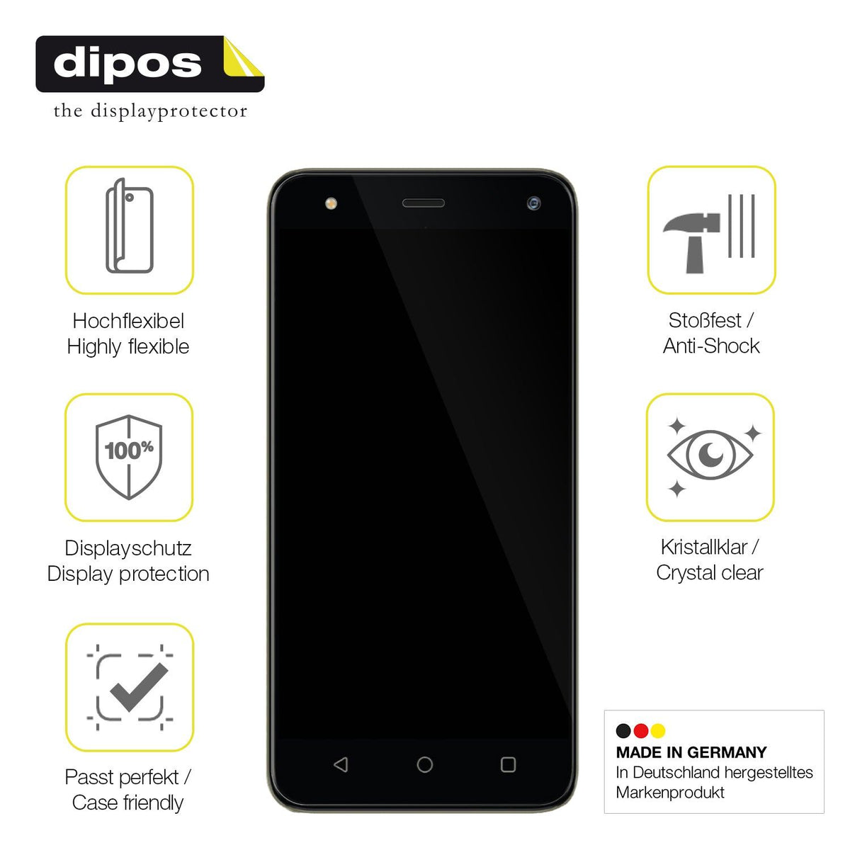 2x Screen Protector for Mobicel MX3 Protective Film covers 100% dipos Flex