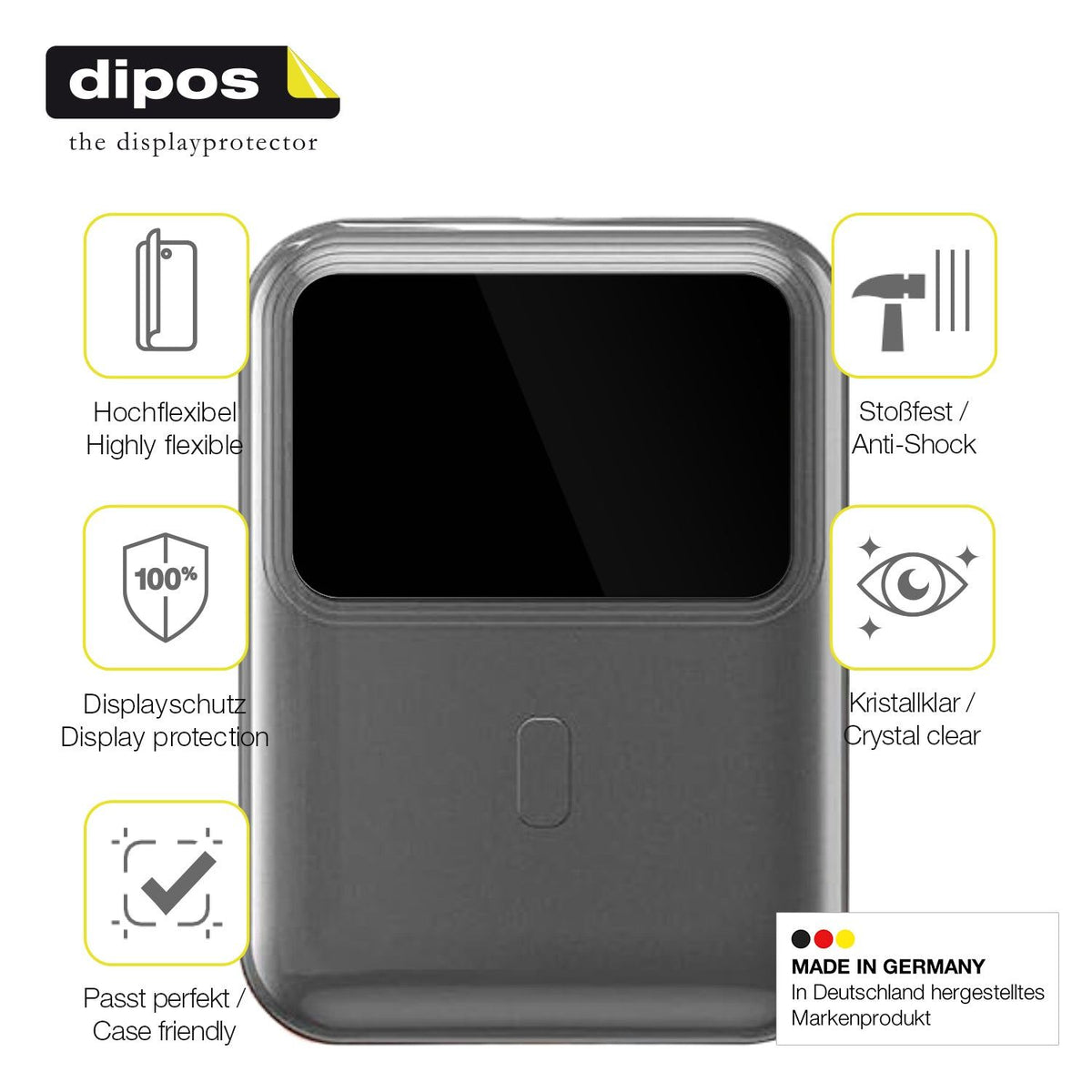 2x Screen Protector for hganus PowerBank H5 Protective Film covers 100% dipos