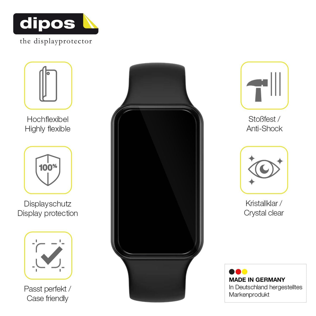 2x Screen Protector for Huami Amazfit Band 7 Protective Film covers 100% dipos