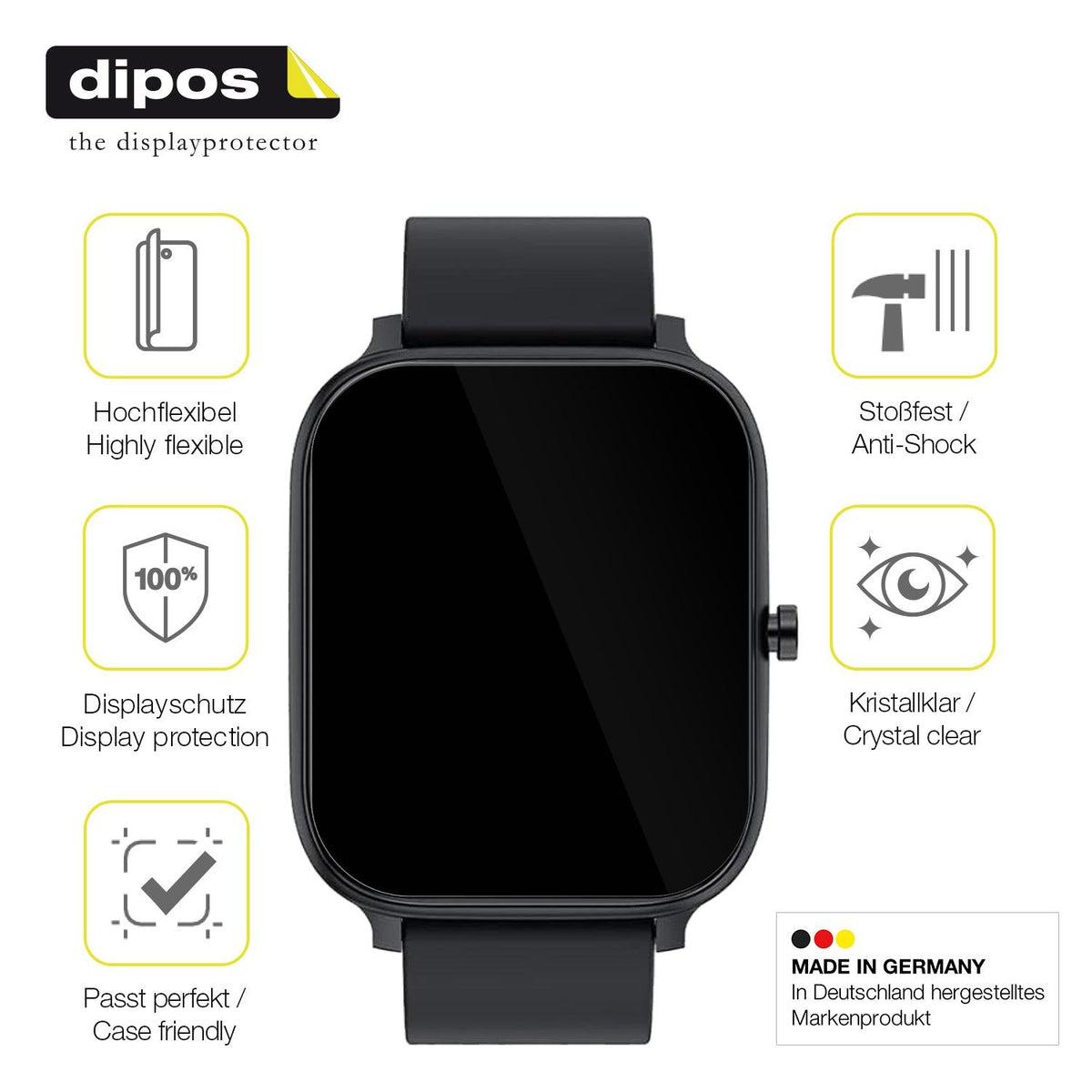 2x Screen Protector for Torjalph Smartwatch 1.69 Zoll Protective Film covers