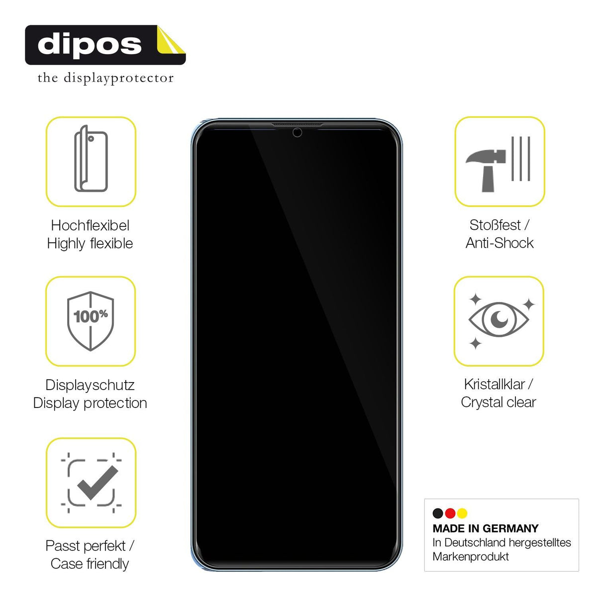 2x Screen Protector for I Kall Z19 Prime Plus Protective Film covers 100% dipos