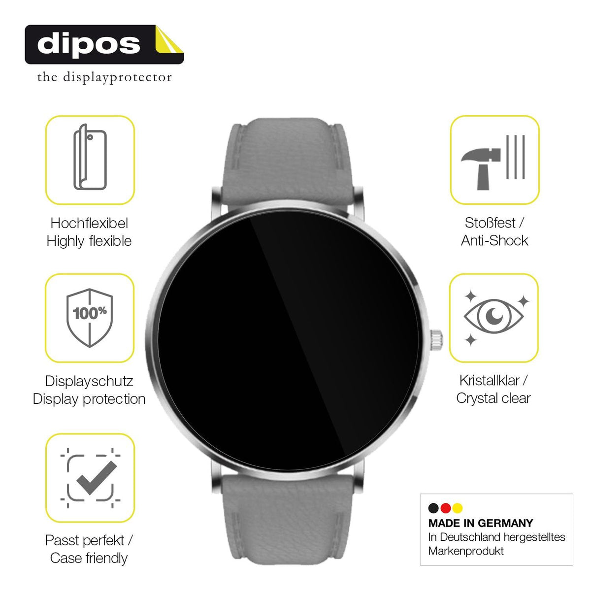 2x Screen Protector for Pireware Slim Smartwatch Protective Film covers 100%