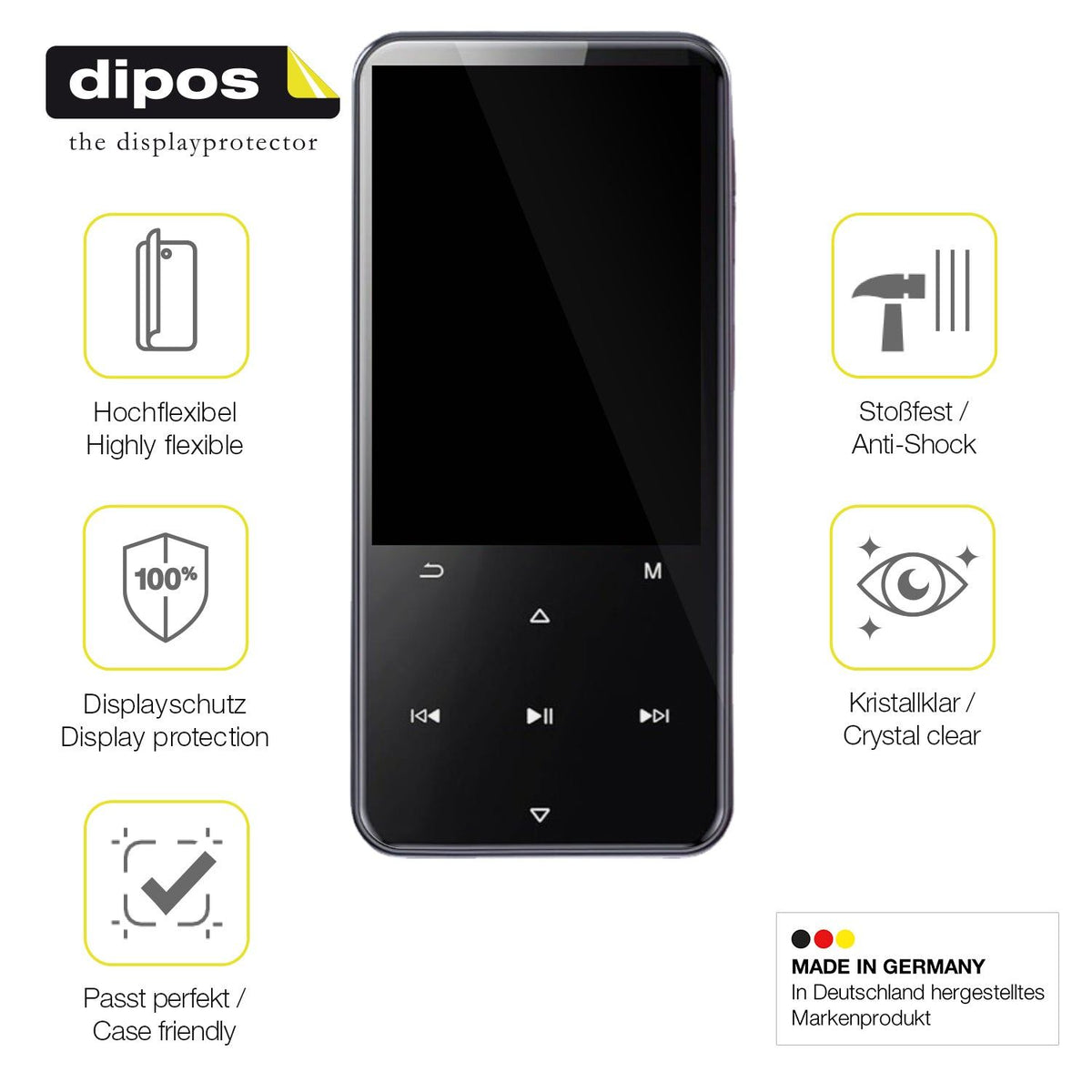 2x Screen Protector for AGPTek M3 Protective Film covers 100% dipos Flex