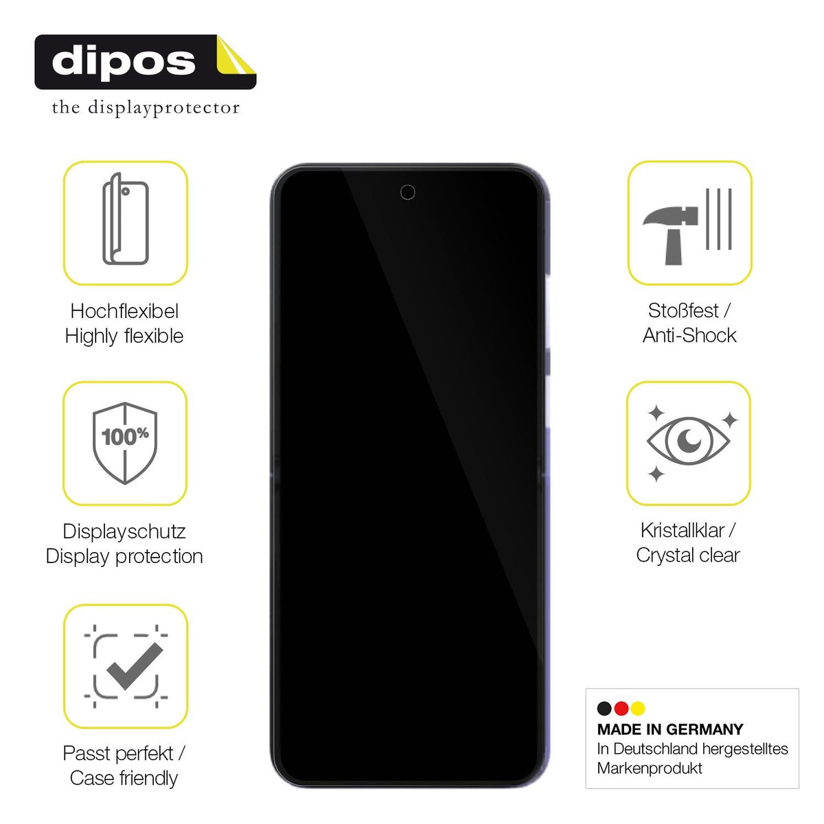 2x Screen Protector for Xiaomi Mix Flip 2 Protective Film covers 100% dipos Flex