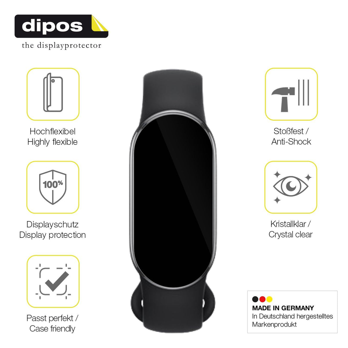 2x Screen Protector for Xiaomi Smartband 10 Protective Film covers 100% dipos