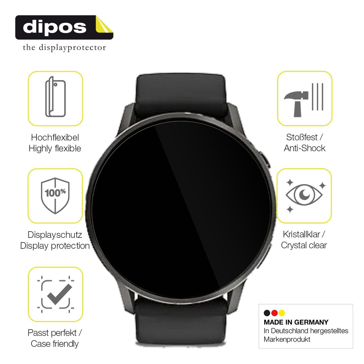 2x Screen Protector for Garmin Venu 4 45mm Protective Film covers 100% dipos
