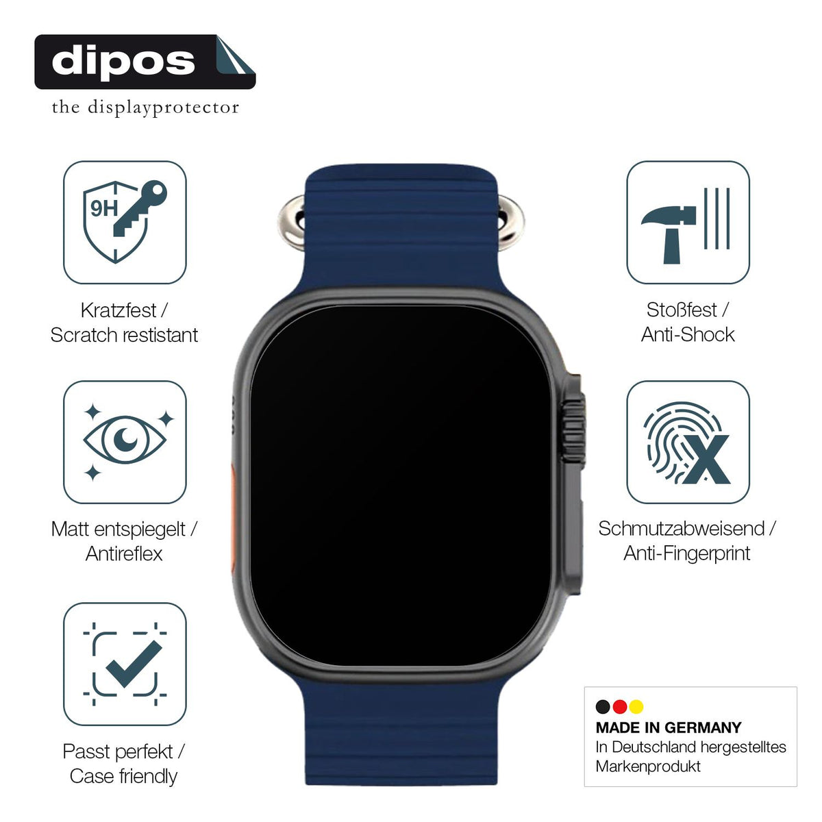 2x Screen Protector for Kiano Watch Solid matte Flexible Glass 9H dipos