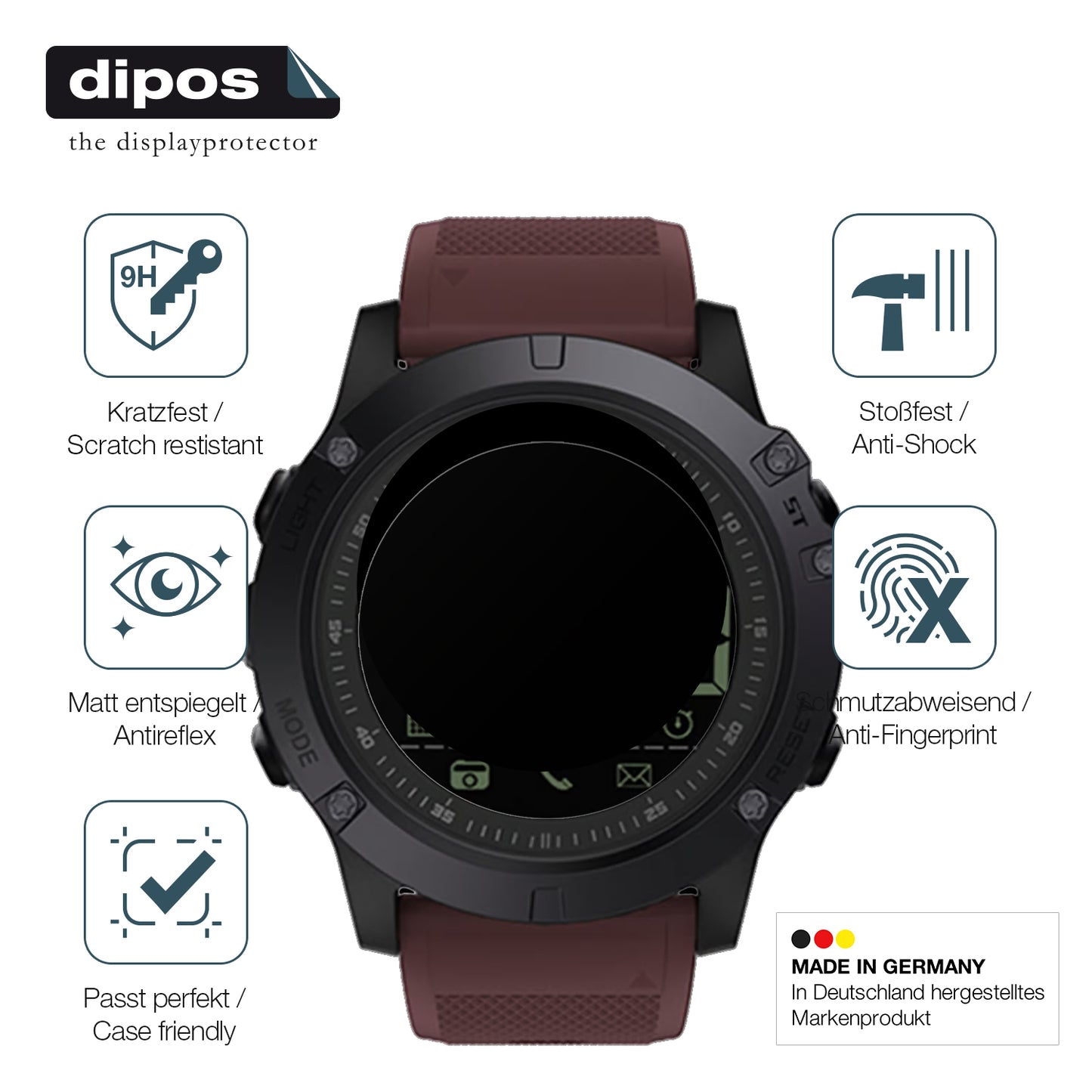 2x 9H Schutzfolie matt für Nasa BNA30129-002 (51 mm) Panzerfolie