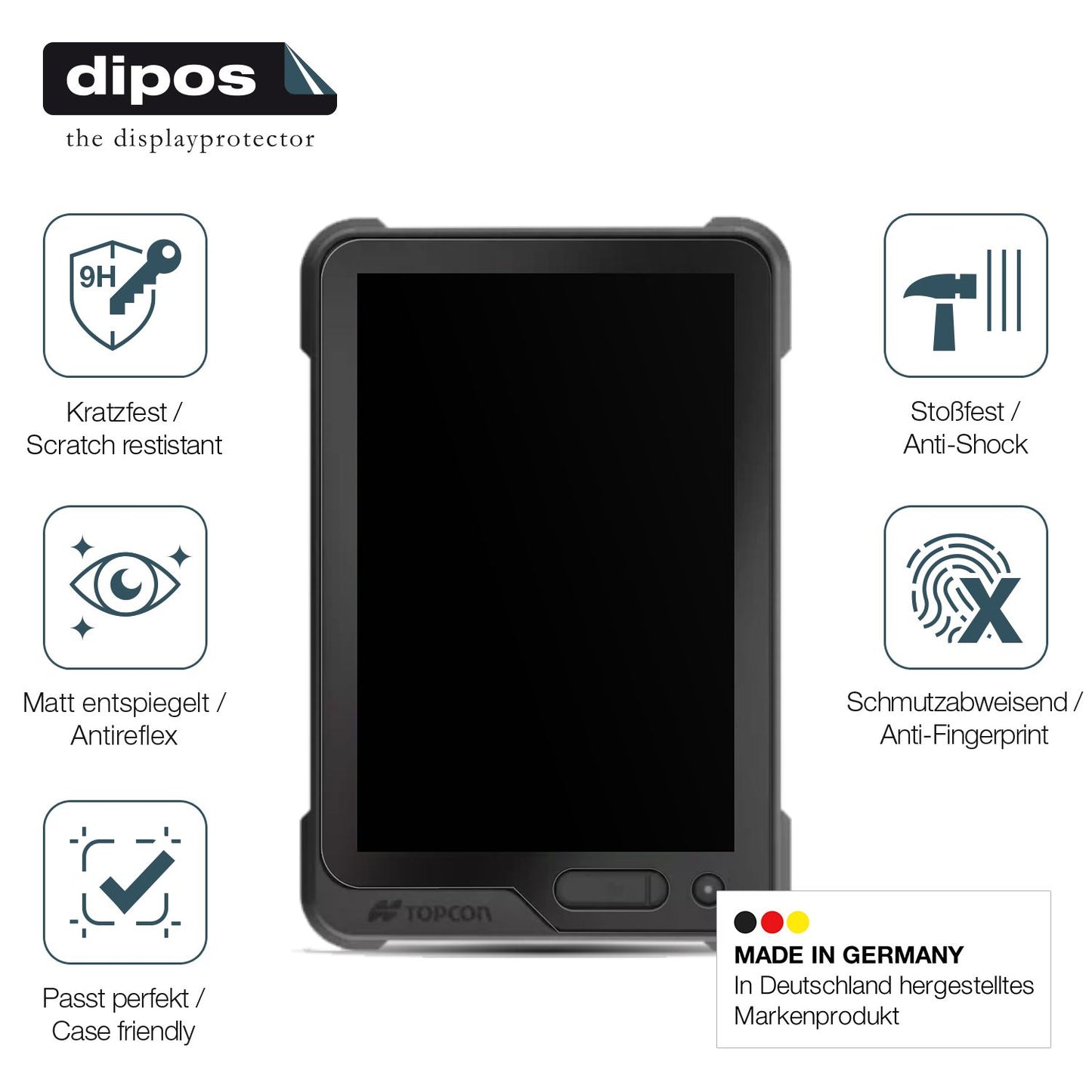 2x Screen Protector for Topcon GX-90 matte Flexible Glass 9H dipos