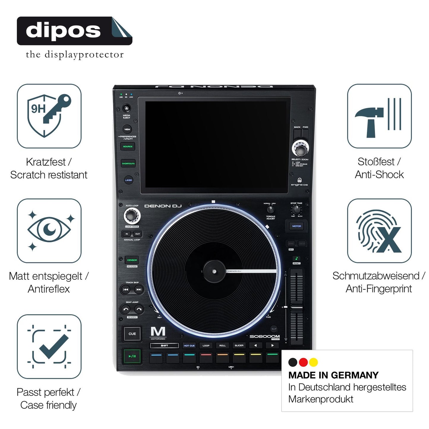 2x Screen Protector for Denon DJ SC6000M Prime matte Flexible Glass 9H dipos