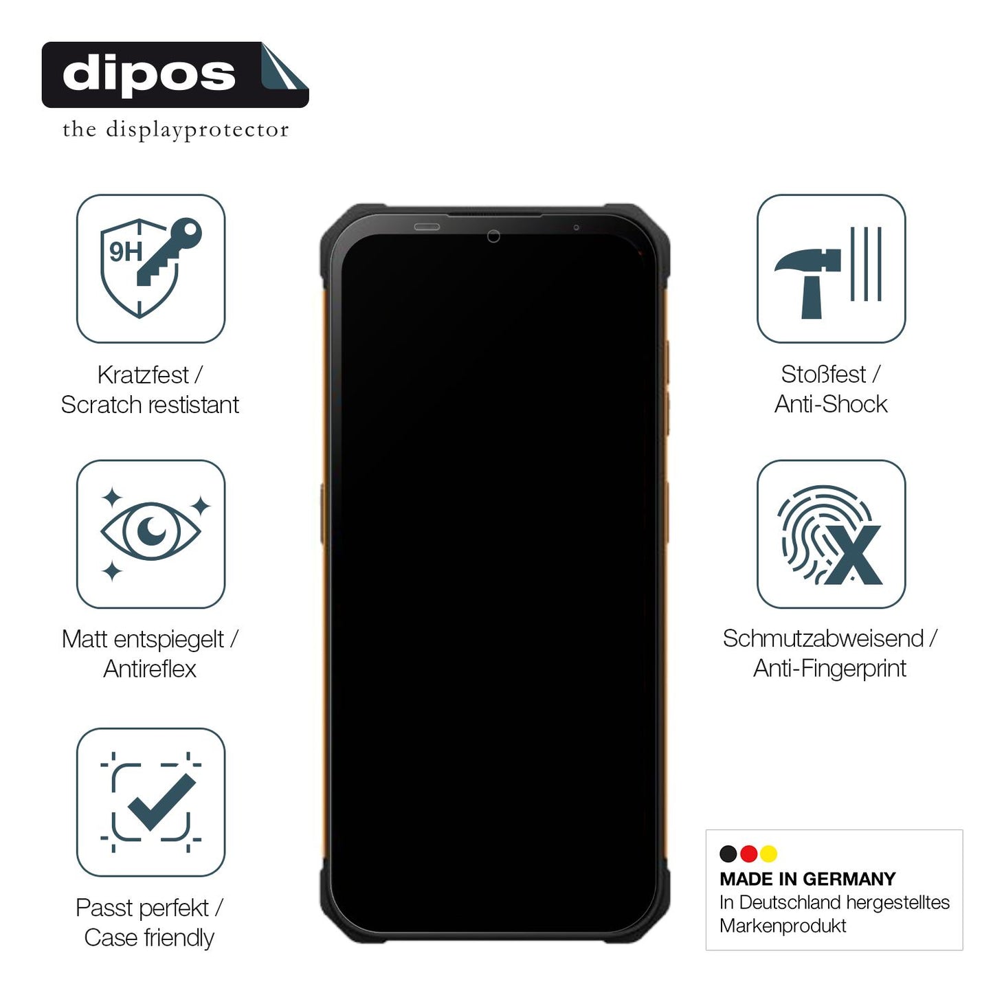 2x Screen Protector for Hammer Iron Va matte Flexible Glass 9H dipos