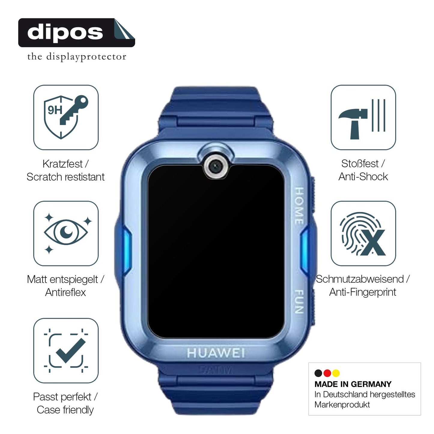 2x Screen Protector for Huawei Kids Watch 5 matte Flexible Glass 9H dipos