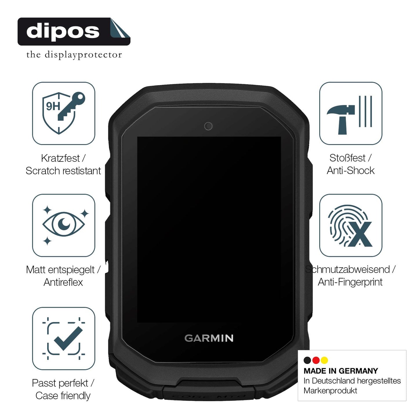 2x Screen Protector for Garmin Edge MTB matte Flexible Glass 9H dipos