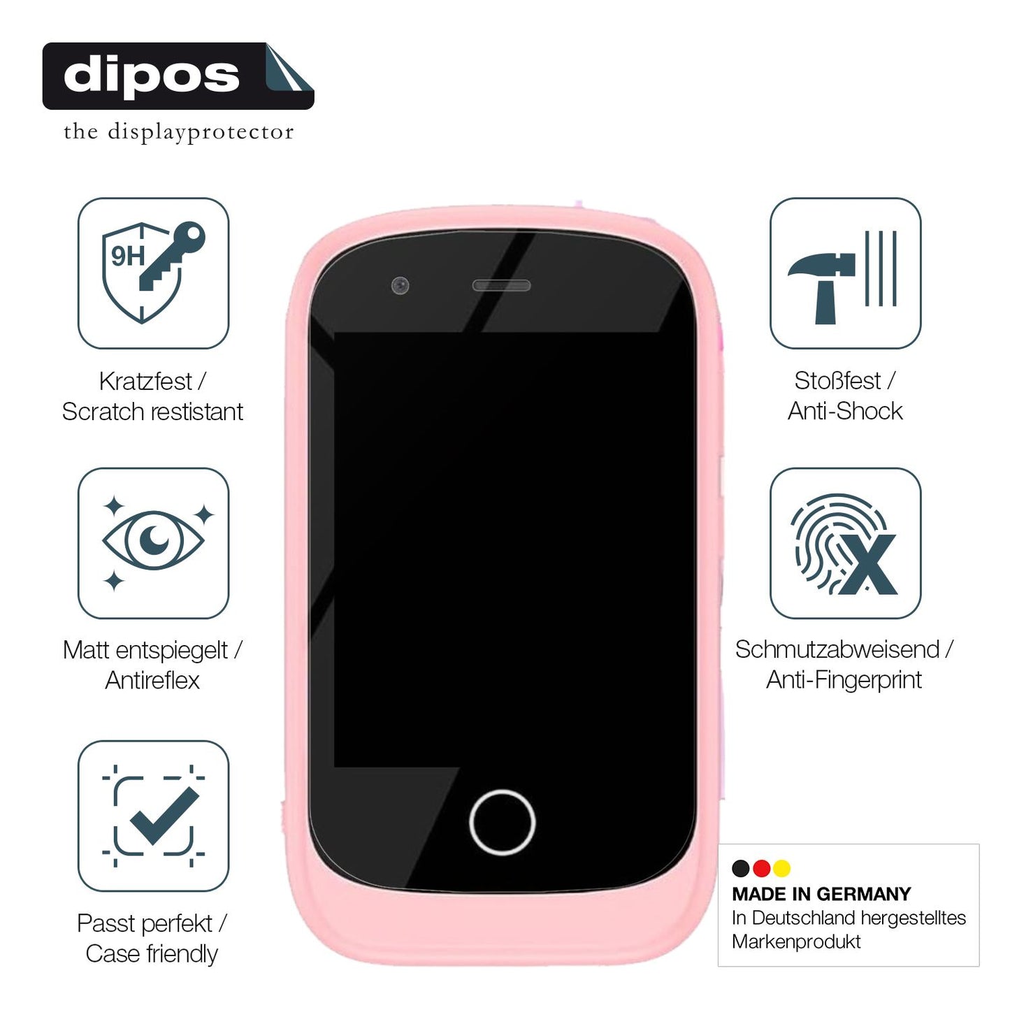 2x Screen Protector for Alutoria Kinder Handy PH05 matte Flexible Glass 9H dipos