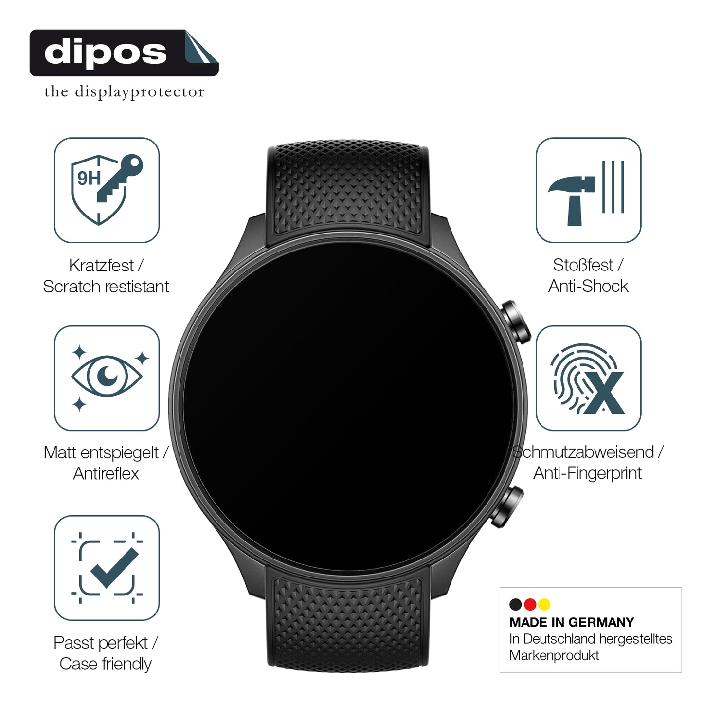 2x 9H Schutzfolie matt für OnePlus Watch 2R Panzerfolie