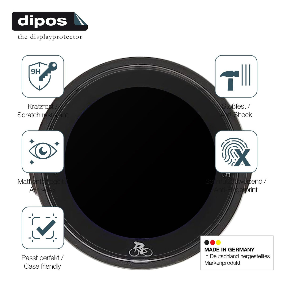 2x Screen Protector for Dpofirs Bike Computer matte Flexible Glass 9H dipos