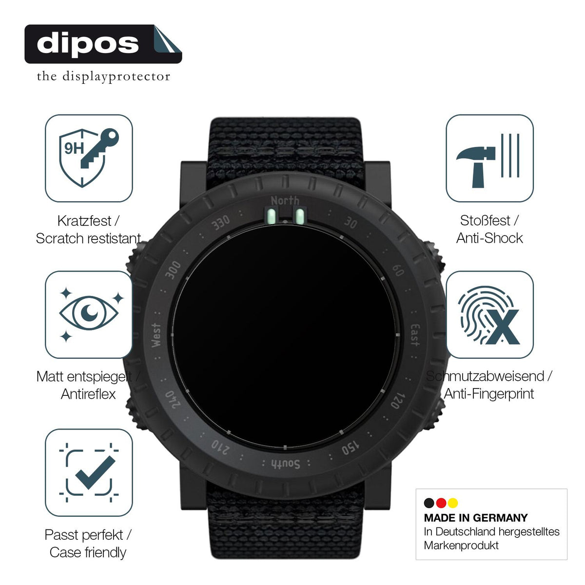 2x Screen Protector for Suunto Core Alpha matte Flexible Glass 9H dipos