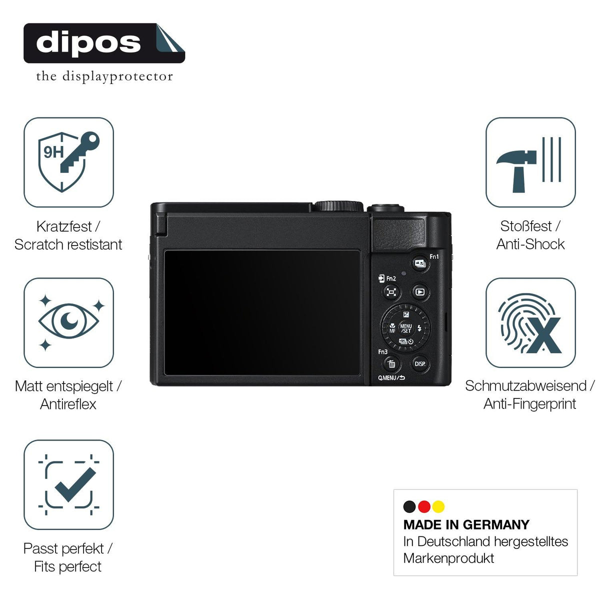 2x Screen Protector for Panasonic Lumix DC-TZ99E matte Flexible Glass 9H dipos