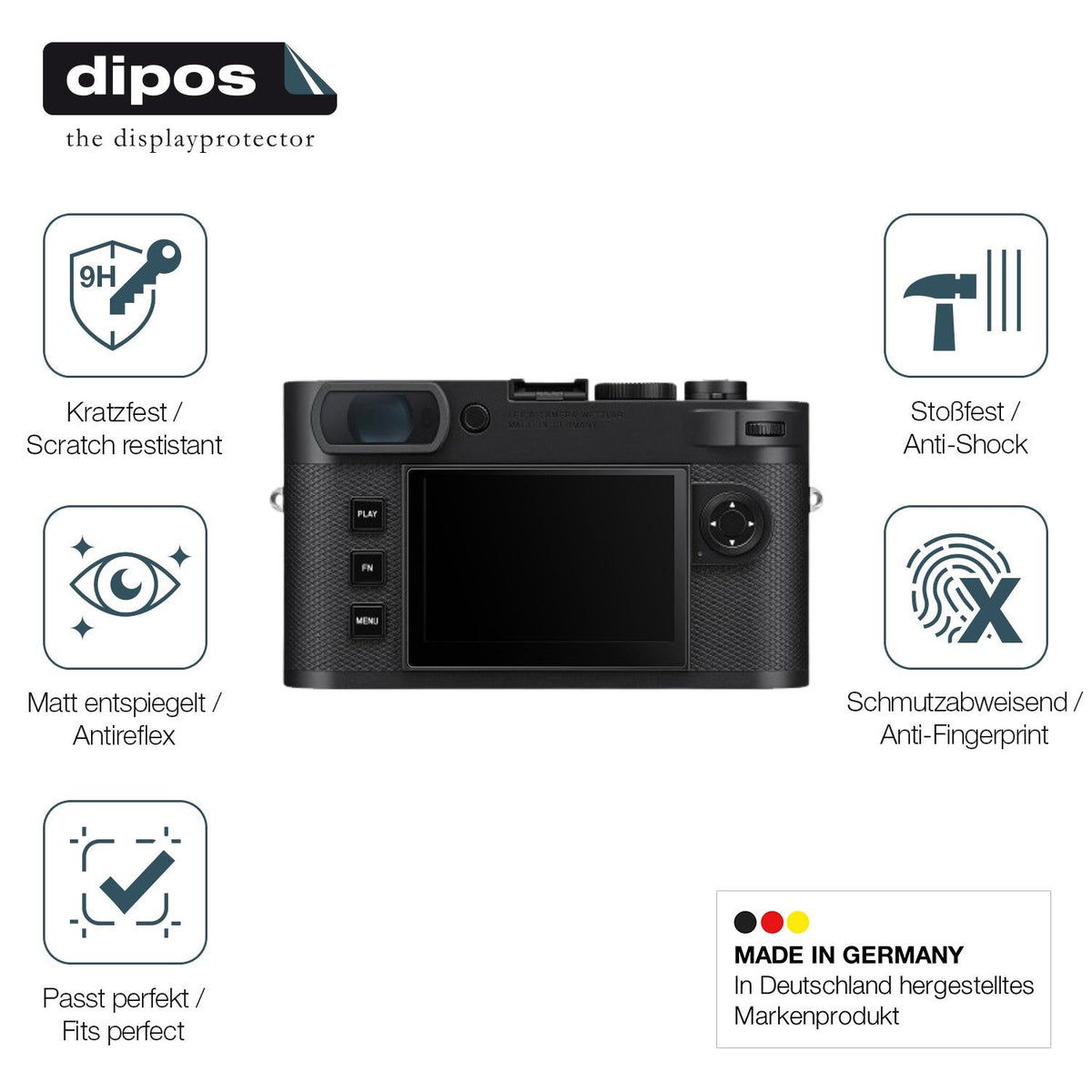 2x Screen Protector for Leica M EV1 matte Flexible Glass 9H dipos
