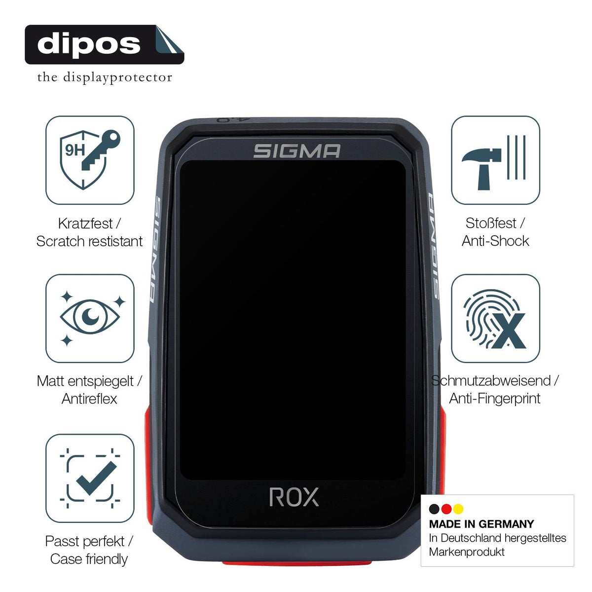 2x Screen Protector for SIGMA Sport Rox 4.0 matte Flexible Glass 9H dipos