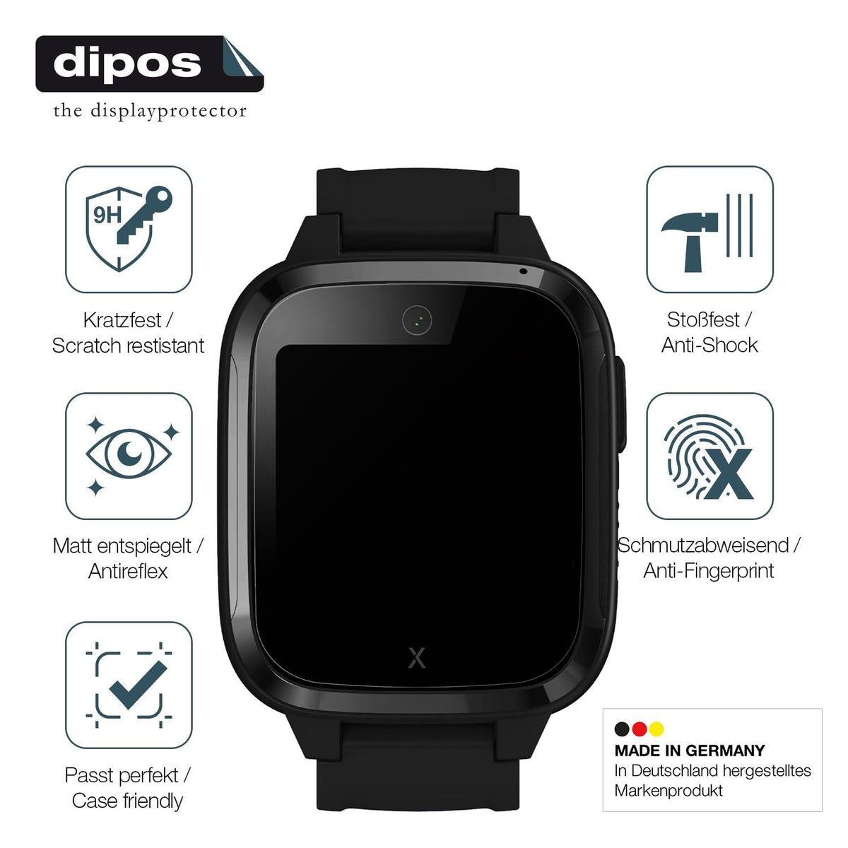 2x Screen Protector for XPLORA Kidzi Smartwatch matte Flexible Glass 9H dipos