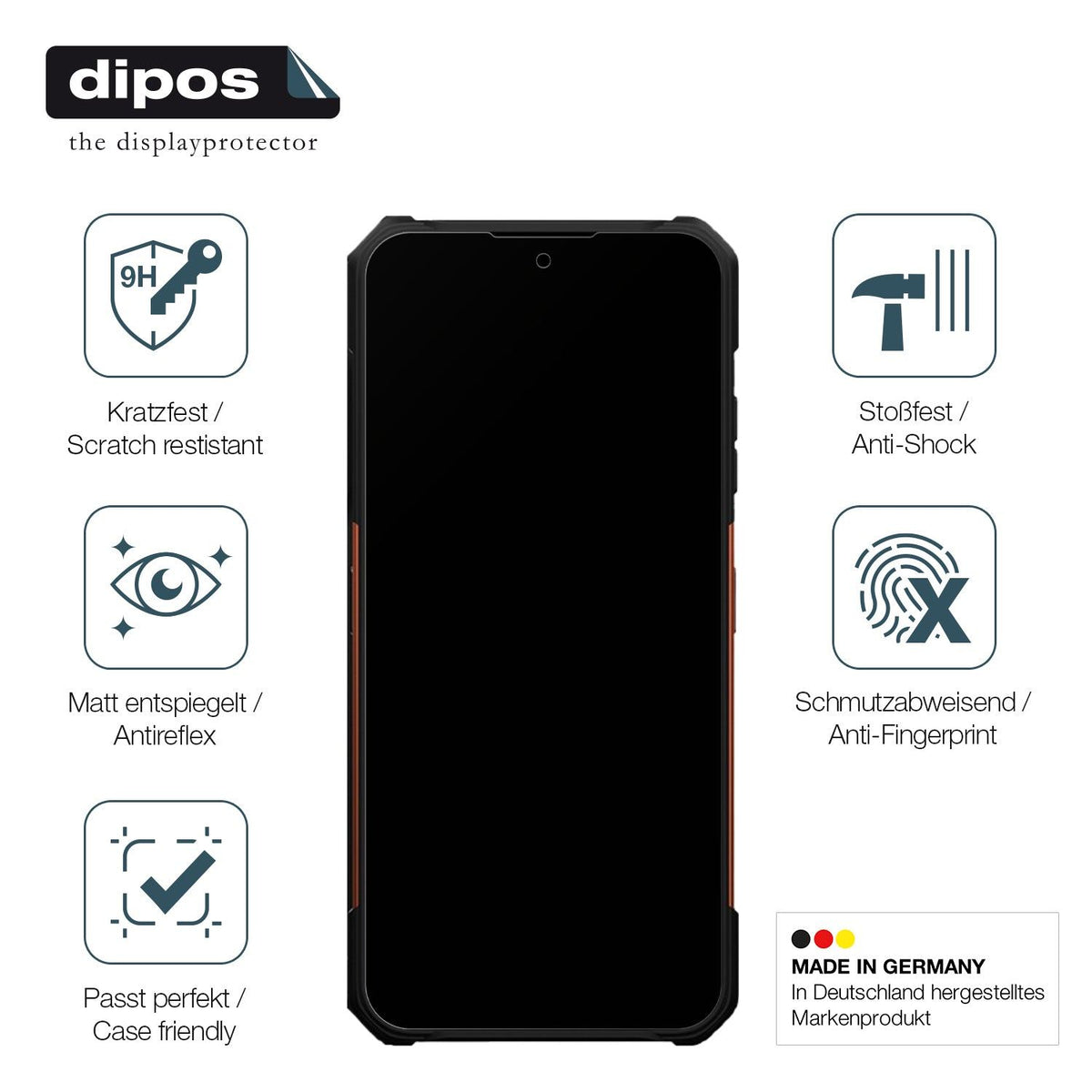 2x Screen Protector for Hammer Construction 2 5G matte Flexible Glass 9H dipos