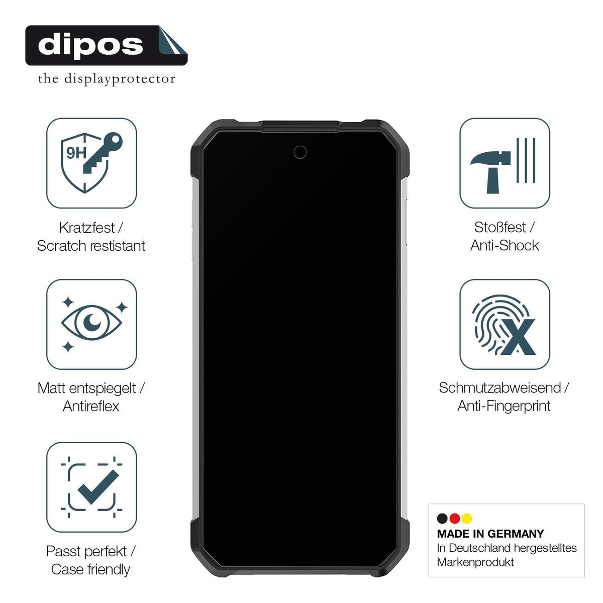 2x Screen Protector for Unihertz 8849 Tank 2 Pro matte Flexible Glass 9H dipos