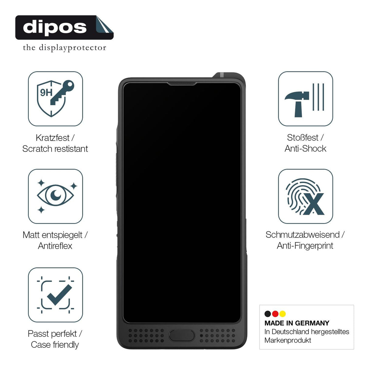 2x Screen Protector for Sonim XP10 matte Flexible Glass 9H dipos