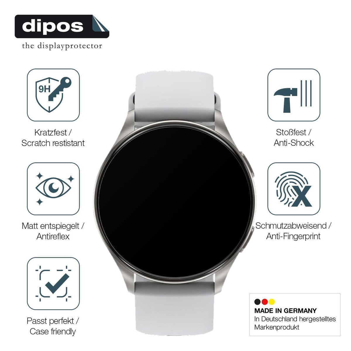 2x Screen Protector for Baolubao W60 Smartwatch matte Flexible Glass 9H dipos