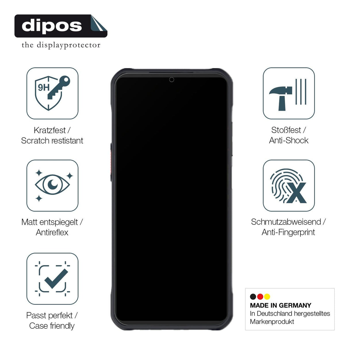 2x Screen Protector for TD Tech V800 matte Flexible Glass 9H dipos