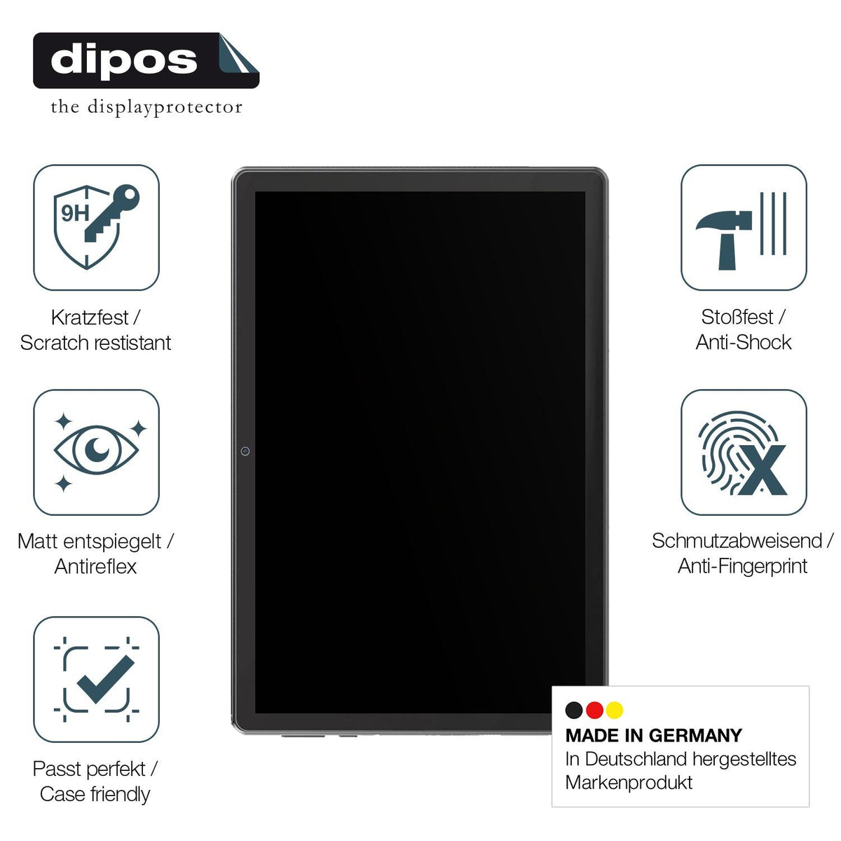 2x Screen Protector for kotsren C11 10 Zoll matte Flexible Glass 9H dipos